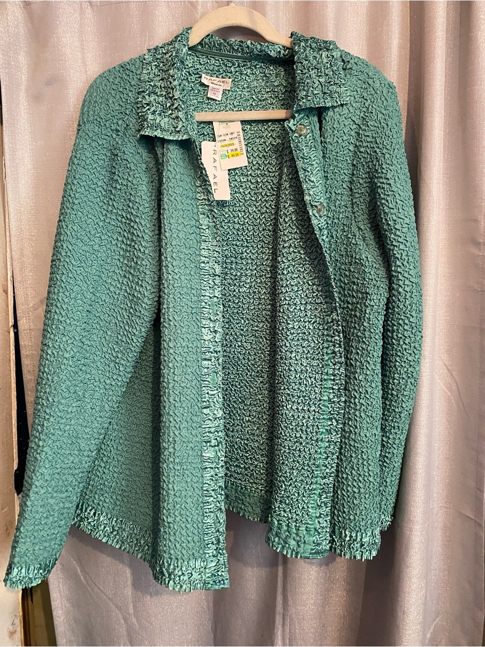 RAFAEL Teal Textured Button-Front Cardigan